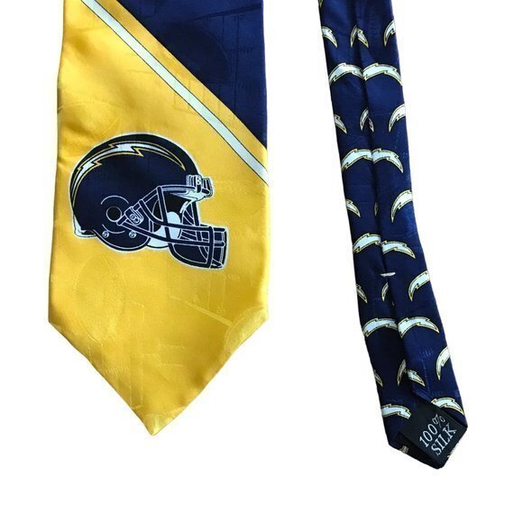 NFL San Diego Los Angeles Chargers Helmet Necktie 1996 100% Silk Made In USA - Picture 2 of 4
